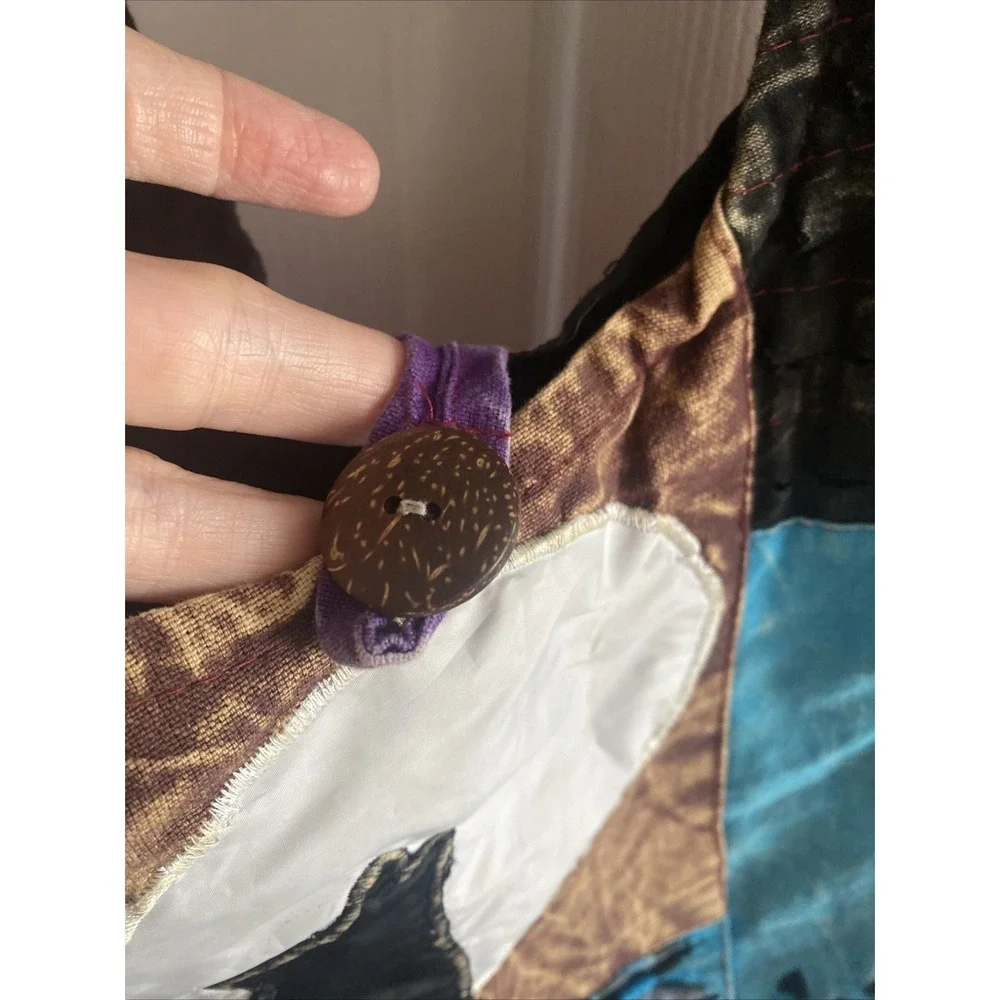 Patchwork Boho‎ Hobo Bag Womens OS Multi Moon Festival Cotton Newspaper Bag